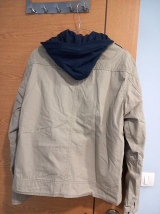 Cazadora con capucha beige y azul - Talla S-M