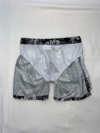 Bañador Lacoste Negro Blanco Regular Fit Logo Rosa