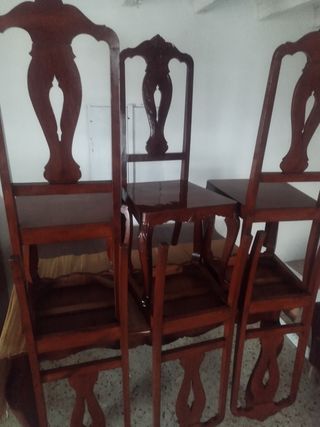 Mesa + 6 sillas madera maciza