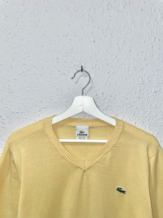 Jersey Lacoste Vintage De Punto Amarillo Logo M
