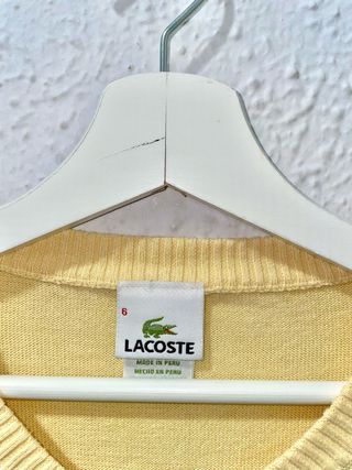 Jersey Lacoste Vintage De Punto Amarillo Logo M