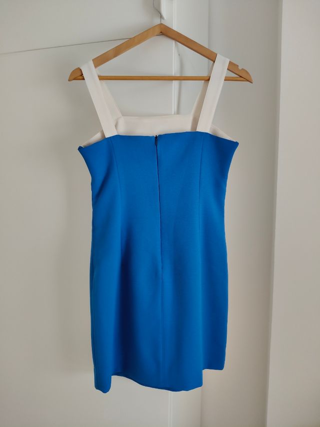 Vestido azul y blanco