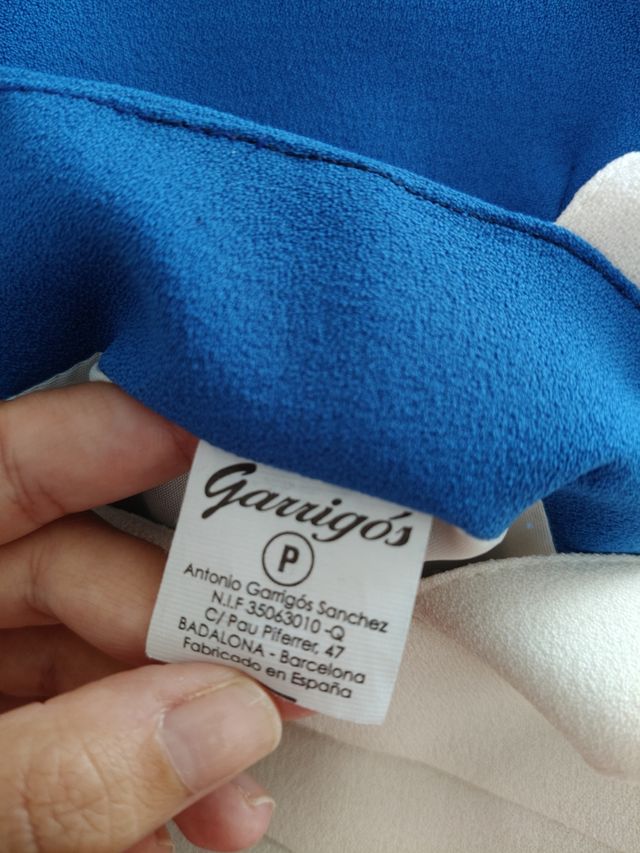 Vestido azul y blanco