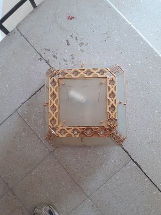 Lámpara techo dorada cristal