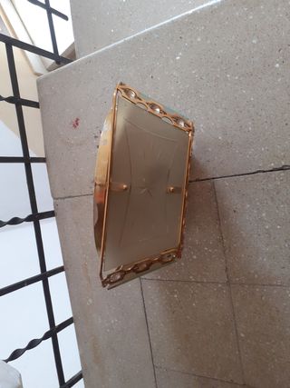 Lámpara techo dorada cristal