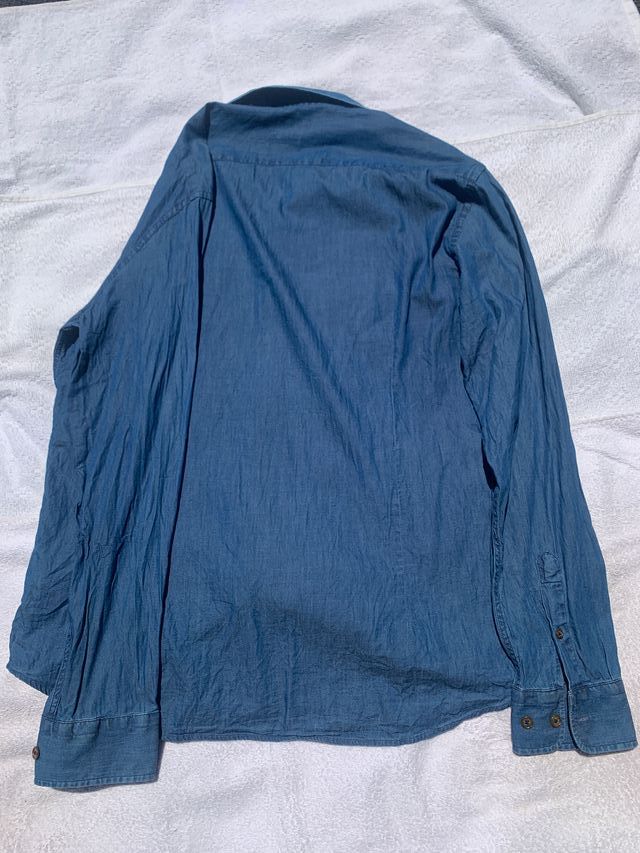 Camisa Etiem azul algodón