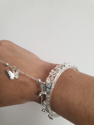 Pulsera y anillo plata ajustable