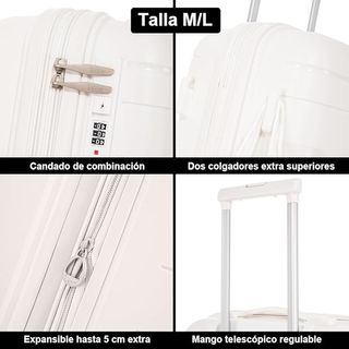 Maleta mediana 65x44x25cm Blanca 
