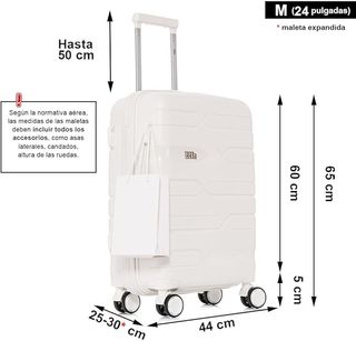 Maleta mediana 65x44x25cm Blanca 