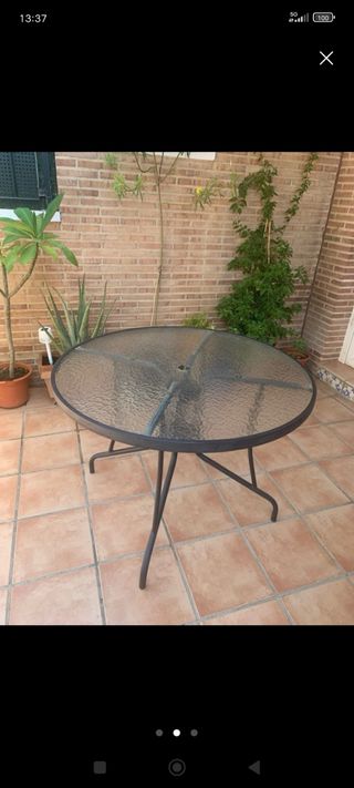 Mesa jardín cristal - metal