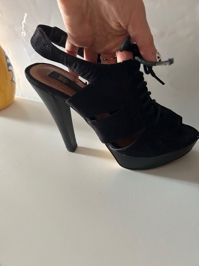 Sandalias tacón negras 37