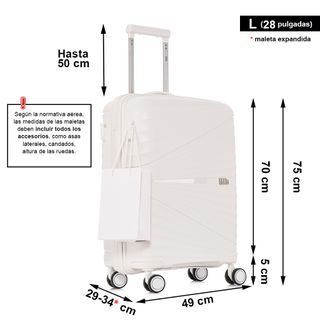 Maleta grande 75x49x29cm Blanca