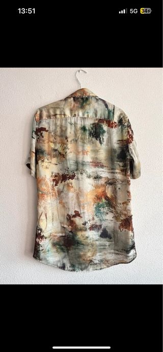 Camisa Zara satinada multicolor