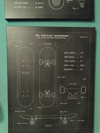 2 Cuadros Decorativos Skate & Auriculares