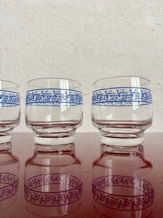 Set 4 Bicchieri vintage anni '70 vetro floreale