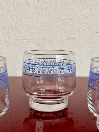 Set 4 Bicchieri vintage anni '70 vetro floreale