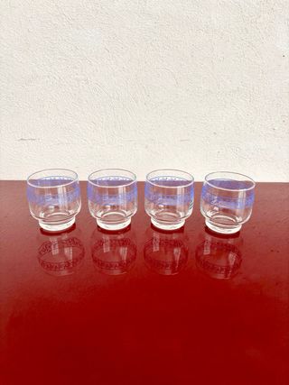 Set 4 Bicchieri vintage anni '70 vetro floreale