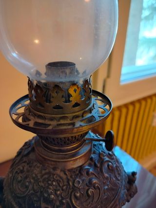 Lampada petrolio vintage metallo