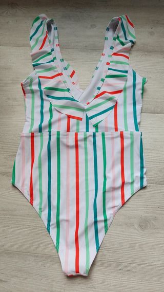 Bañador rayas multicolor mujer