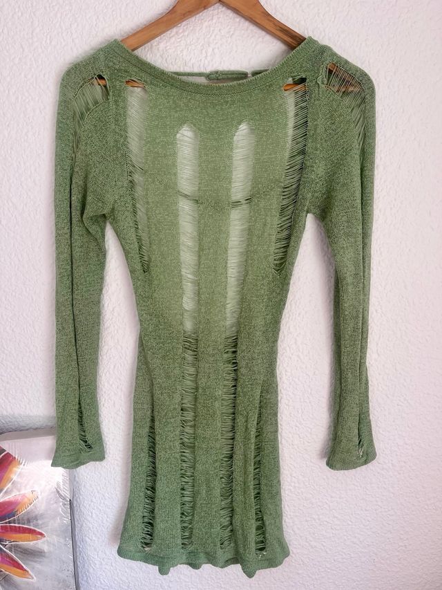 Vestido verde/Talla S,diseño Sexy,Protege Solar
