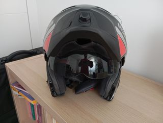 Casco MDS MD200 negro/rojo talla M