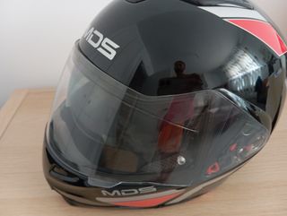 Casco MDS MD200 negro/rojo talla M