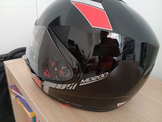 Casco MDS MD200 negro/rojo talla M