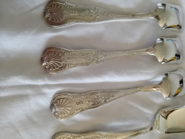 12 Cucchiaini gelato argento 800 placcati