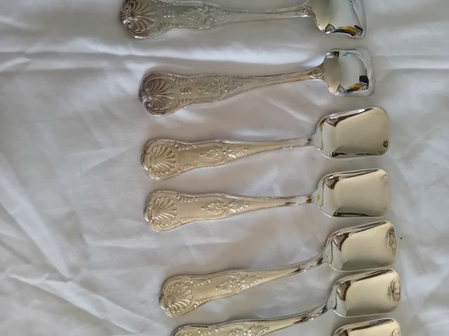 12 Cucchiaini gelato argento 800 placcati
