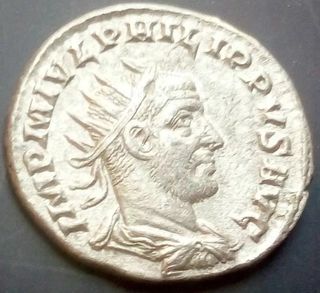 Moneda romana!Filipo I!Antoniniano plata perfecto!
