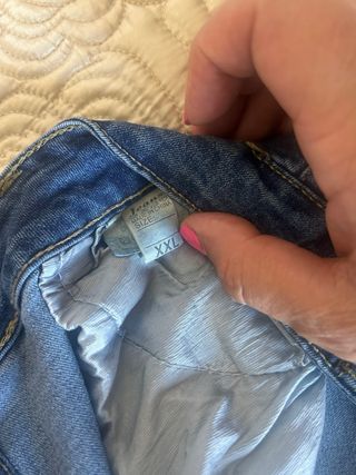 Falda vaquera azul - botones - flecos