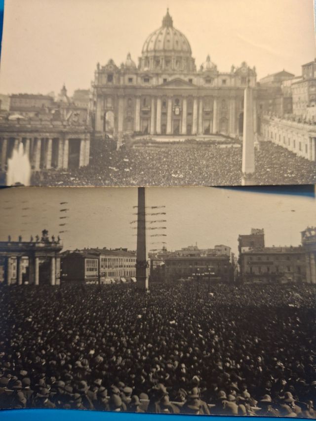 2 cartoline fotografiche Roma S. Pietro 1922