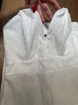 Vestido blanco encaje midi