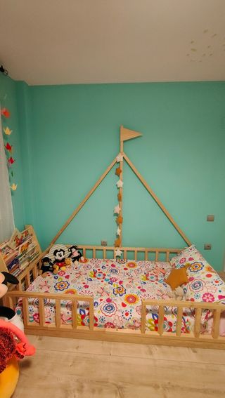 Cama infantil barco madera