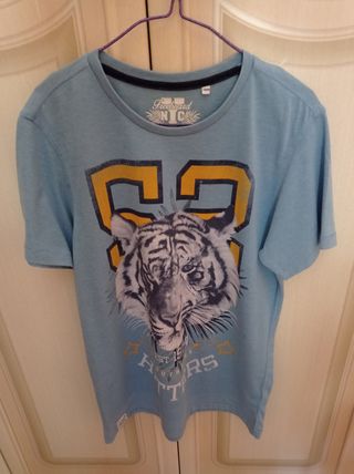 Maglia Freeboard NYC azzurro tigre bianca