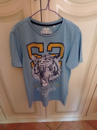 Maglia Freeboard NYC azzurro tigre bianca