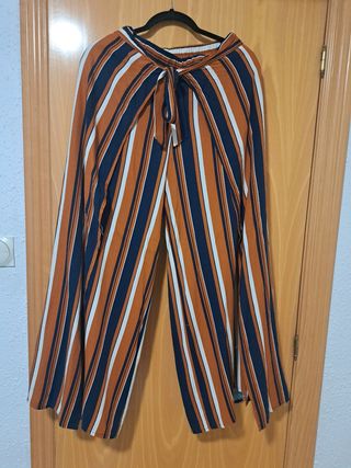 Pantalón Pareo rayas azul marrón