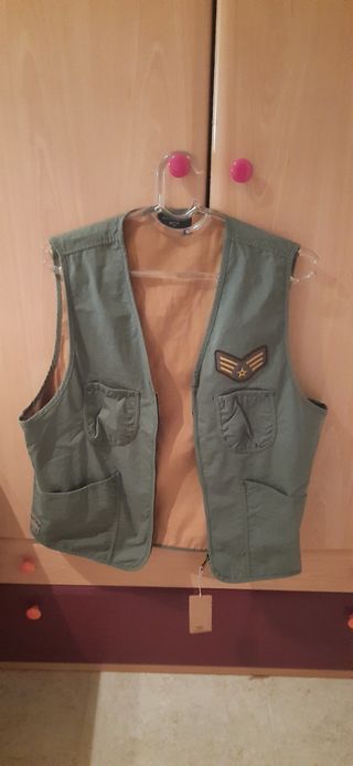 Chaleco aviación militar verde nuevo con etiqueta