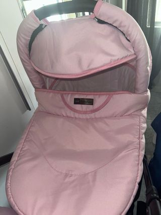 Cochecito Babylux rosa, cuco y silla
