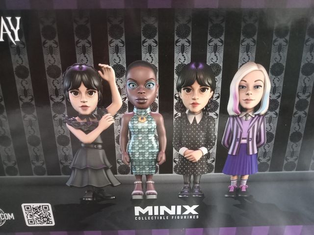 Quarta-feira, quarta-feira, conjunto de 4 figuras do Minix Tim Burton