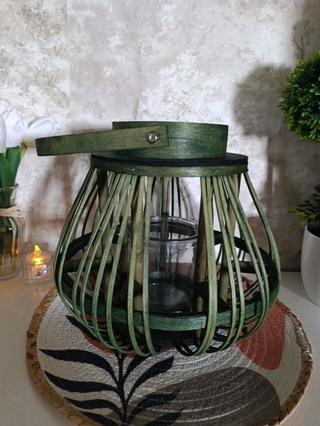 Farol de bambu verde - Decoração para casa