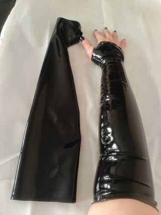Mitones de Látex largos negro
