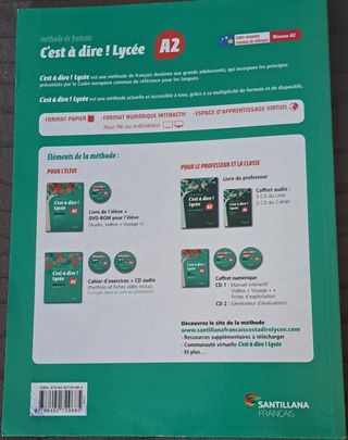 Libro de ejercicios nivel A2 francés.