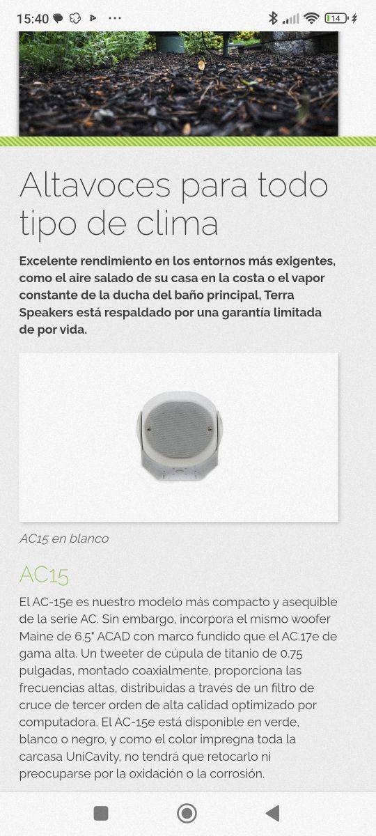 Altoparlanti Gamma Alta Terra AC-15e