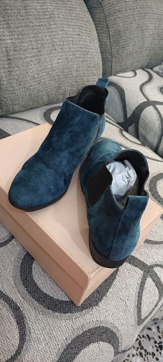 Botines ante azul marino unisex como nuevos