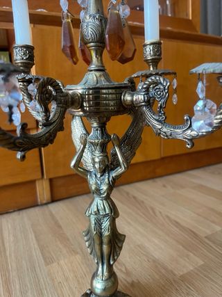 Candelabro antiguo dorado 5 brazos