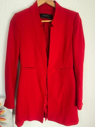 Abrigo rojo Zara Basic Elegante talla S