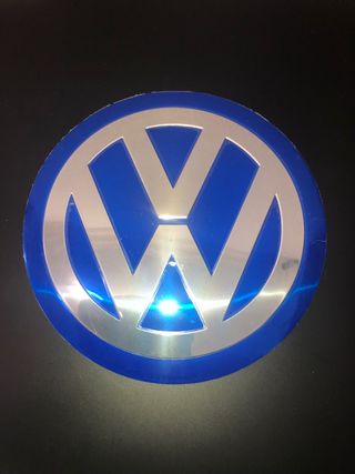 2 Emblemas  VW Azul-Plata 12Cm diametro nuevos 