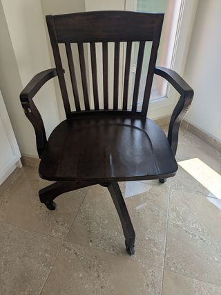 Silla giratoria vintage madera