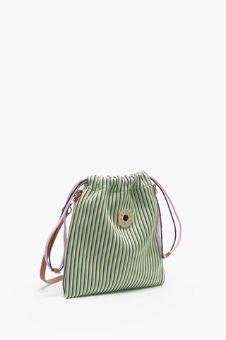 BIMBA Y LOLA - Bolso Saca rayas verde negra
